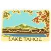LAKE TAHOE MOUNTAIN LAKE SCENE GLITTER HAT, LAPEL PIN